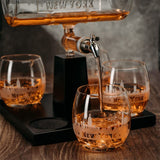 Wine & Whiskey Decanter Set 1100ml with 4 Whiskey Glasses