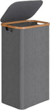 Fine Living 85L Slim Foldable Laundry Hamper with Lid, gray