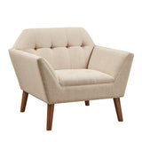 Modern Mid-Century Accent Arm Chair, Beige