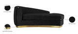 Julian Contemporary Chaise: Luxurious Velvet Design with Gold Stainless Steel Base for Modern Spaces
