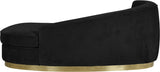Julian Contemporary Chaise: Luxurious Velvet Design with Gold Stainless Steel Base for Modern Spaces