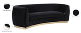 Julian Contemporary Sofa with Gold Stainless Steel Trim - Luxurious Curved Back Design for Style