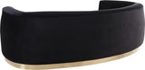Julian Contemporary Sofa with Gold Stainless Steel Trim - Luxurious Curved Back Design for Style