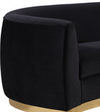 Julian Contemporary Sofa with Gold Stainless Steel Trim - Luxurious Curved Back Design for Style