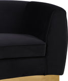 Julian Contemporary Sofa with Gold Stainless Steel Trim - Luxurious Curved Back Design for Style