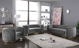Julian Velvet Chair - Luxurious Curved Design with Gold Stainless Steel Base for Modern Elegance