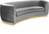 Julian Contemporary Sofa with Gold Stainless Steel Trim - Luxurious Curved Back Design for Style