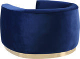 Julian Velvet Chair - Luxurious Curved Design with Gold Stainless Steel Base for Modern Elegance