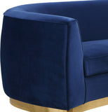 Julian Velvet Chair - Luxurious Curved Design with Gold Stainless Steel Base for Modern Elegance