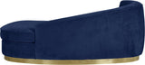 Julian Contemporary Chaise: Luxurious Velvet Design with Gold Stainless Steel Base for Modern Spaces