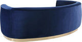 Julian Contemporary Sofa with Gold Stainless Steel Trim - Luxurious Curved Back Design for Style