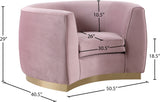 Julian Velvet Chair - Luxurious Curved Design with Gold Stainless Steel Base for Modern Elegance