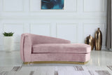 Julian Contemporary Chaise: Luxurious Velvet Design with Gold Stainless Steel Base for Modern Spaces