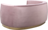 Julian Contemporary Loveseat - Luxurious Velvet Design with Stunning Gold Stainless Steel Accents