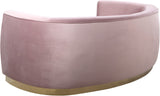 Julian Contemporary Sofa with Gold Stainless Steel Trim - Luxurious Curved Back Design for Style