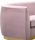 Julian Contemporary Sofa with Gold Stainless Steel Trim - Luxurious Curved Back Design for Style