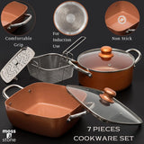 Moss & Stone 7-Piece Copper Nonstick Cookware Set