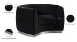 Julian Velvet Chair - Luxurious Curved Design with Gold Stainless Steel Base for Modern Elegance