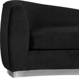 Julian Contemporary Chaise: Luxurious Velvet Design with Gold Stainless Steel Base for Modern Spaces