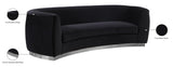 Julian Contemporary Sofa with Gold Stainless Steel Trim - Luxurious Curved Back Design for Style