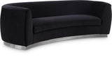 Julian Contemporary Sofa with Gold Stainless Steel Trim - Luxurious Curved Back Design for Style