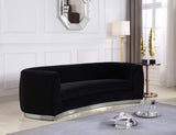 Julian Contemporary Sofa with Gold Stainless Steel Trim - Luxurious Curved Back Design for Style