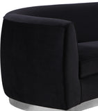 Julian Contemporary Sofa with Gold Stainless Steel Trim - Luxurious Curved Back Design for Style