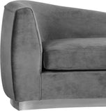 Julian Contemporary Chaise: Luxurious Velvet Design with Gold Stainless Steel Base for Modern Spaces