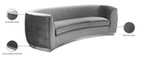 Julian Contemporary Sofa with Gold Stainless Steel Trim - Luxurious Curved Back Design for Style