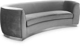 Julian Contemporary Sofa with Gold Stainless Steel Trim - Luxurious Curved Back Design for Style