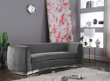 Julian Contemporary Sofa with Gold Stainless Steel Trim - Luxurious Curved Back Design for Style