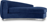 Julian Contemporary Chaise: Luxurious Velvet Design with Gold Stainless Steel Base for Modern Spaces