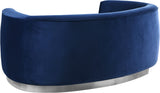 Julian Contemporary Loveseat - Luxurious Velvet Design with Stunning Gold Stainless Steel Accents