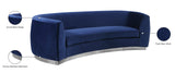 Julian Contemporary Sofa with Gold Stainless Steel Trim - Luxurious Curved Back Design for Style