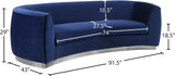 Julian Contemporary Sofa with Gold Stainless Steel Trim - Luxurious Curved Back Design for Style