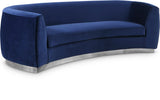 Julian Contemporary Sofa with Gold Stainless Steel Trim - Luxurious Curved Back Design for Style