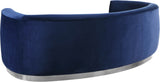 Julian Contemporary Sofa with Gold Stainless Steel Trim - Luxurious Curved Back Design for Style