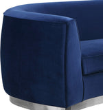 Julian Contemporary Sofa with Gold Stainless Steel Trim - Luxurious Curved Back Design for Style