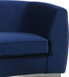 Julian Contemporary Sofa with Gold Stainless Steel Trim - Luxurious Curved Back Design for Style