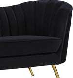 Margo Luxurious Contemporary Sofa with Gold Legs, Curved Back Design for Modern Home Elegance