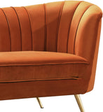 Margo Velvet Lounge Chair - Luxurious Contemporary Design with Gold Stainless Steel Legs and Curved Back