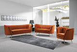 Margo Velvet Lounge Chair - Luxurious Contemporary Design with Gold Stainless Steel Legs and Curved Back