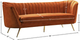 Margo Luxurious Contemporary Sofa with Gold Legs, Curved Back Design for Modern Home Elegance