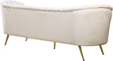 Margo Luxurious Contemporary Sofa with Gold Legs, Curved Back Design for Modern Home Elegance