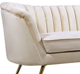 Margo Luxurious Contemporary Sofa with Gold Legs, Curved Back Design for Modern Home Elegance
