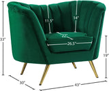 Margo Velvet Lounge Chair - Luxurious Contemporary Design with Gold Stainless Steel Legs and Curved Back