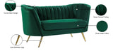 Margo Velvet Loveseat with Gold Stainless Steel Legs – Luxurious Contemporary Design for Home Elegance