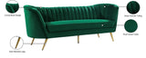 Margo Luxurious Contemporary Sofa with Gold Legs, Curved Back Design for Modern Home Elegance