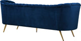 Margo Luxurious Contemporary Sofa with Gold Legs, Curved Back Design for Modern Home Elegance