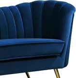 Margo Luxurious Contemporary Sofa with Gold Legs, Curved Back Design for Modern Home Elegance
